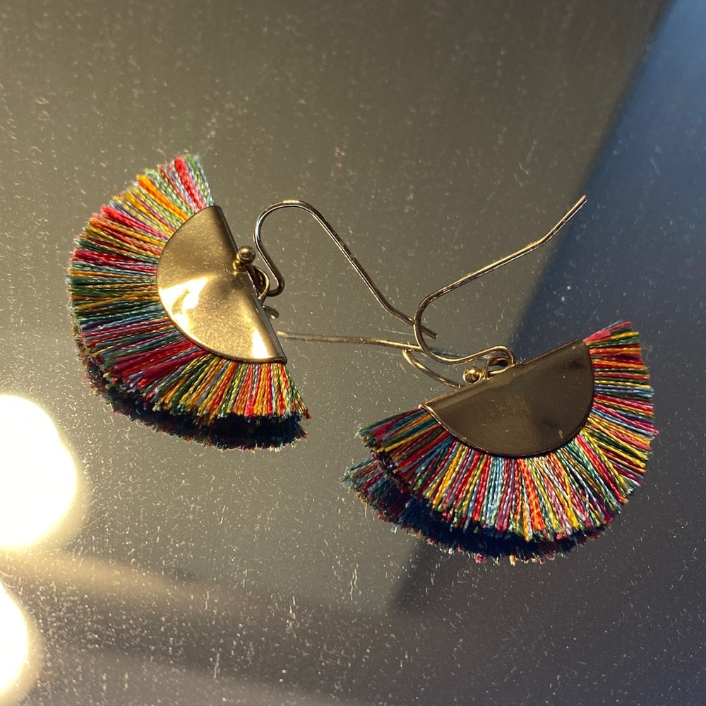 Colorful Fan Fringe Earrings